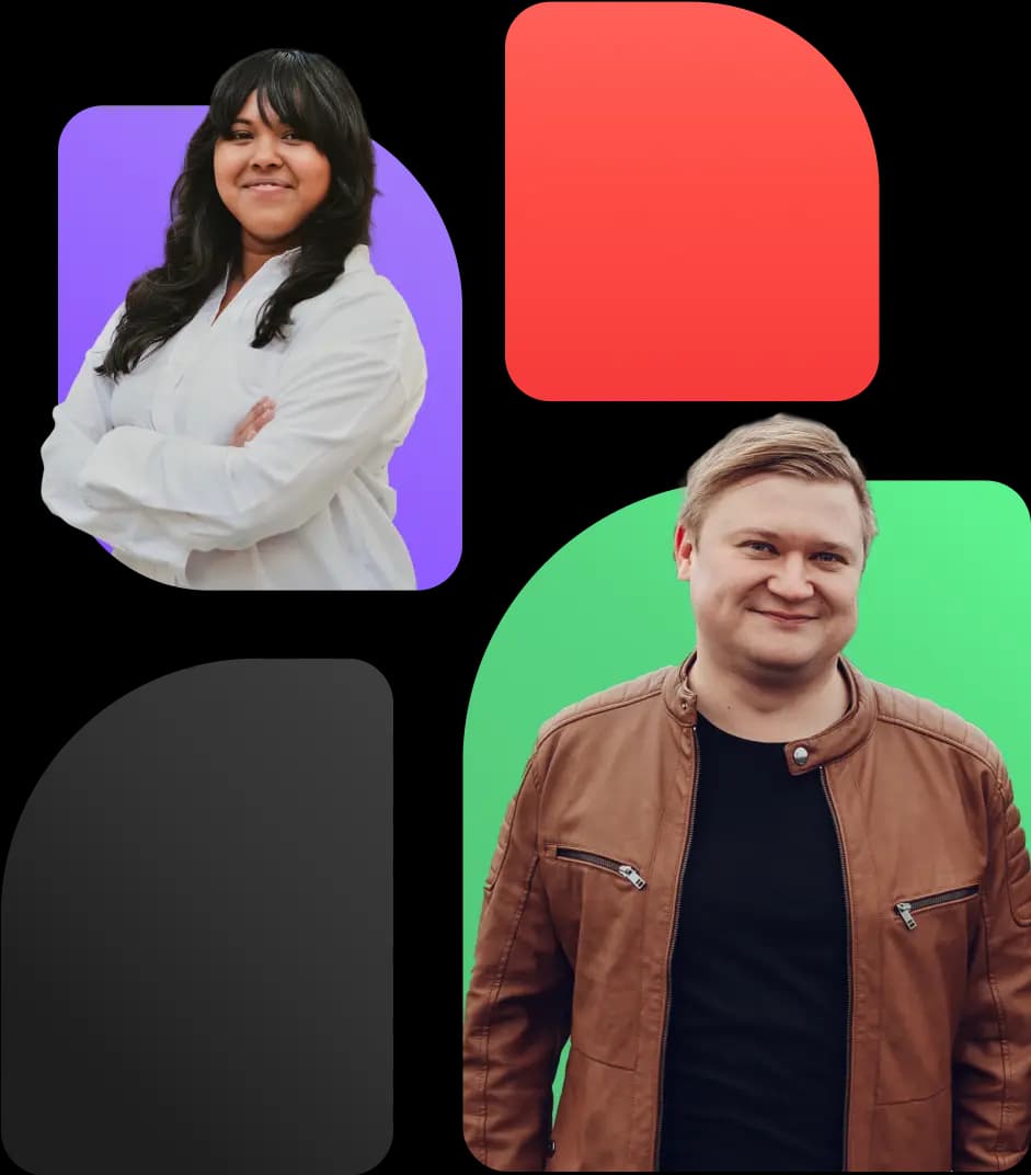 A vibrant and abstract representation of team collaboration and creativity at Serviceform.