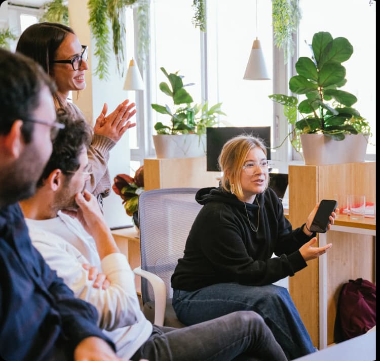 Team working collaboratively