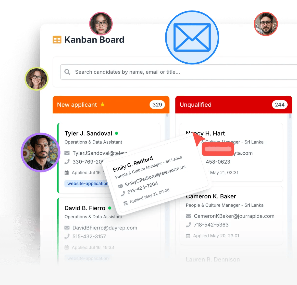 Candidate emails